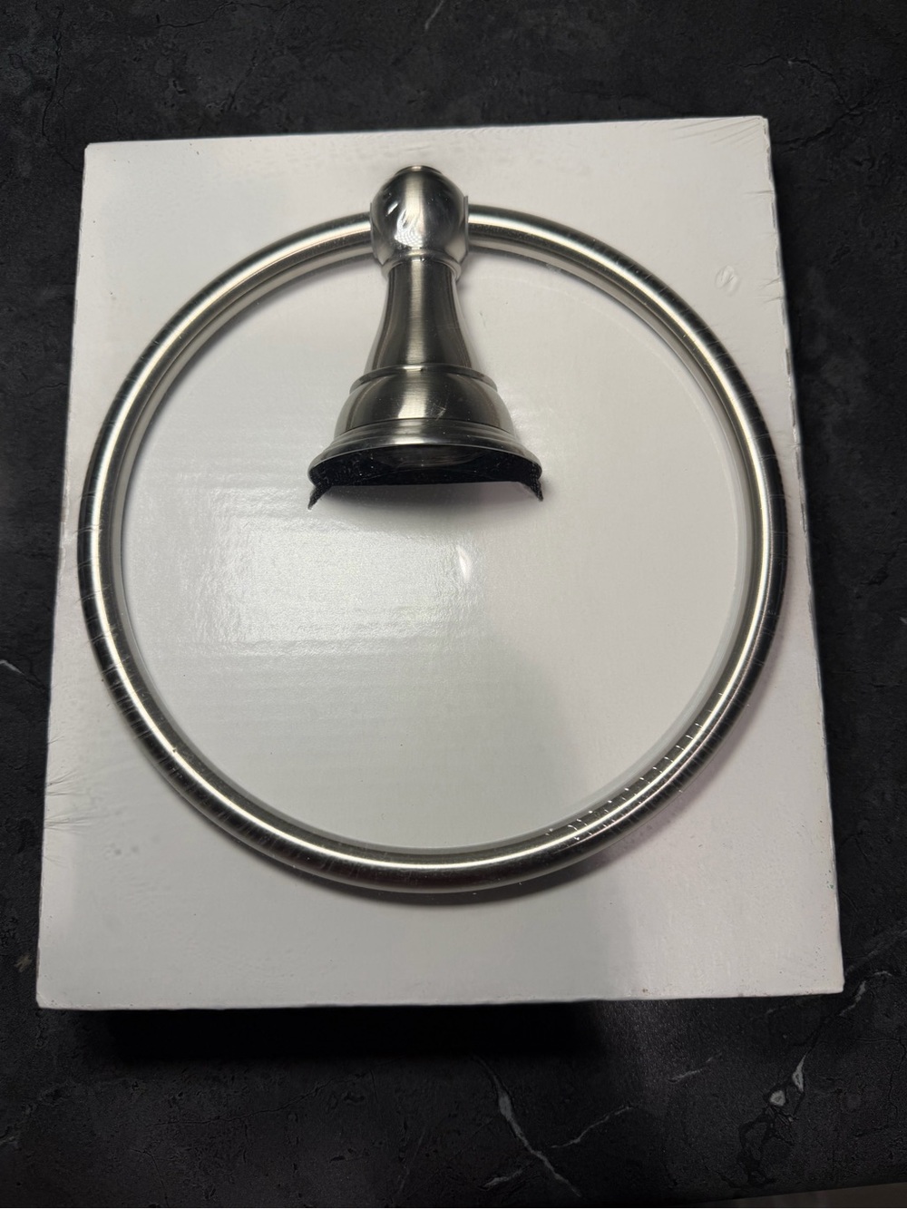 True Value Brushed Nickel Hand Towel Ring